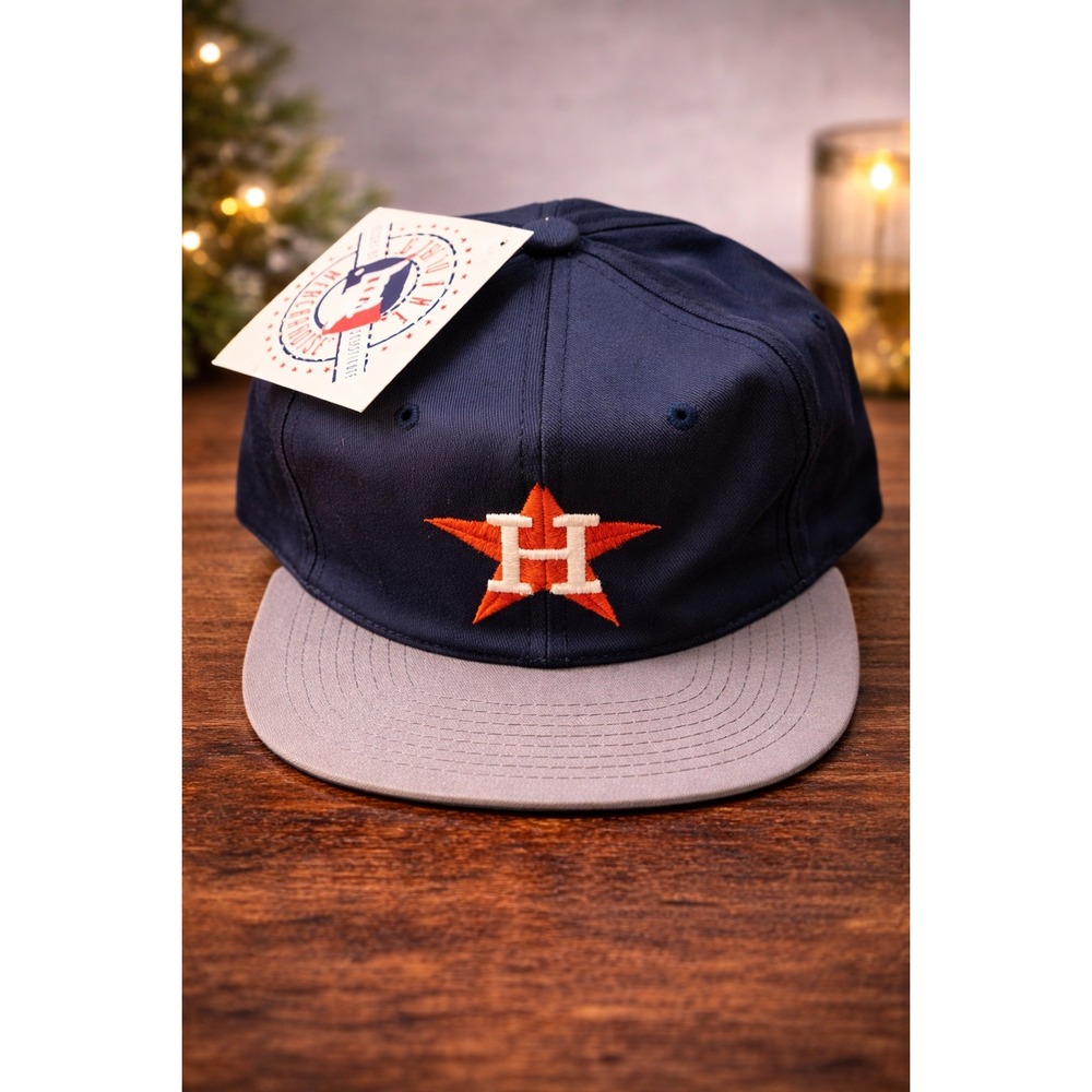 Vintage Houston Astros Snapback Hat Buffalo Cap MLB Navy Blue Star H Logo NWT